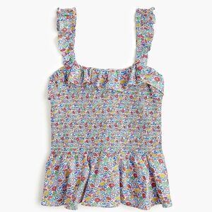 J.Crew x Liberty M Tank Top Favourite Flowers Print Floral Print Smocked
